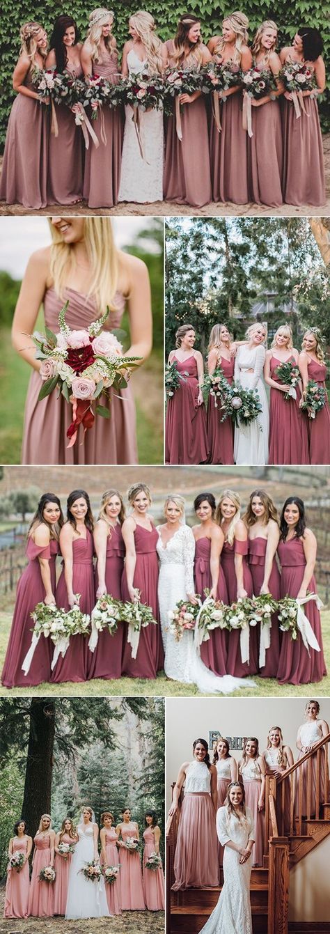 Dusty Rose Wedding Colors, Dusty Rose Bridesmaid, Rose Bridesmaid, Spring Bridesmaid Dresses, 2017 Trends, Dusty Rose Bridesmaid Dresses, Rose Bridesmaid Dresses, Dusty Rose Wedding, Dusty Rose Dress