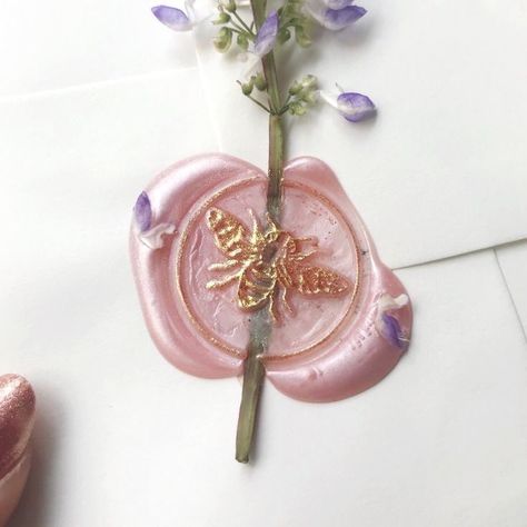 Princess Aesthetic, Wax Stamp, + Core + Aesthetic, Letter Writing, Wax Seals, Pink Aesthetic, Aesthetic Pictures, Bee, Wax