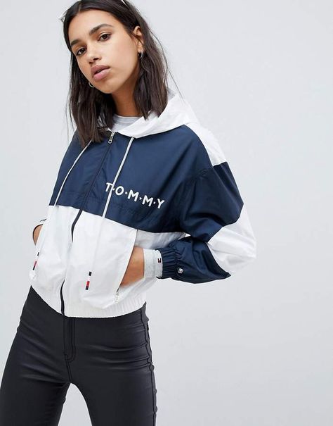 Tommy Hilfiger Windbreaker Jacket Tommy Hilfiger Outfits, Tommy Hilfiger Windbreaker, Tommy Hilfiger Fashion, Tommy Hilfiger Outfit, Hoodie Outfit, Tommy Hilfiger Women, Teen Fashion Outfits, Windbreaker Jacket, Jacket Outfits