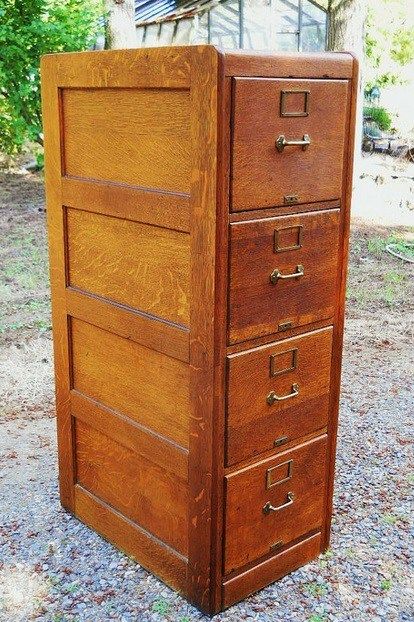 Quartersawn Mission Oak Filing Cabinet White Marble Tile Backsplash, Antique File Cabinet, Mission Style Kitchens, Wooden File Cabinet, Log Home Kitchens, Mission Furniture, Wood File, Cabinet Door Styles, Mission Oak