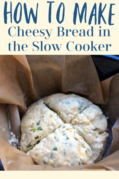 Bread Crockpot, Easy Cheesy Bread, Mozzarella Bread, Cheesy Bread Recipe, Crock Pot Bread, Slow Cooker Bread, Slow Cooker Baking, Herb Bread, Slow Cooker Vegetarian