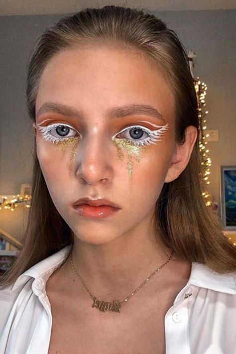 Halloween Angel Makeup, Angel Makeup Ideas, Angel Halloween Makeup, Aesthetic Angel, Makeup Skills, Angel Makeup, Best Friend Halloween Costumes, Face Art Makeup, Angel Costume