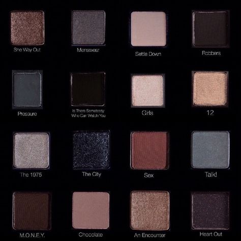 1975 Songs, Night Luxe Aesthetic, The 1975 Songs, Night Luxe, Luxe Aesthetic, Dark Makeup, Eyeshadow Pallets, The 1975, Makeup Palette