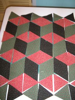 Patchwork Easy, Tumbling Blocks Pattern, Tumbling Blocks Quilt, Tumbling Blocks, English Paper Piecing Quilts, Quilting Designs Patterns, Quilt Block Patterns Free, Beginner Quilt Patterns, Patchwork Quilt Patterns