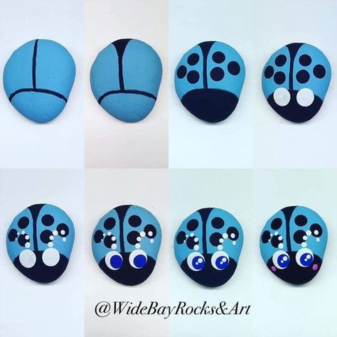 Ladybug Painted Rocks, Lady Bug Painted Rocks, Rock Crafts Diy, Ladybug Rocks, Garden Rock Art, Rock Painting Tutorial, Diy Rock Art, Stone Art Painting, Painted Rocks Kids