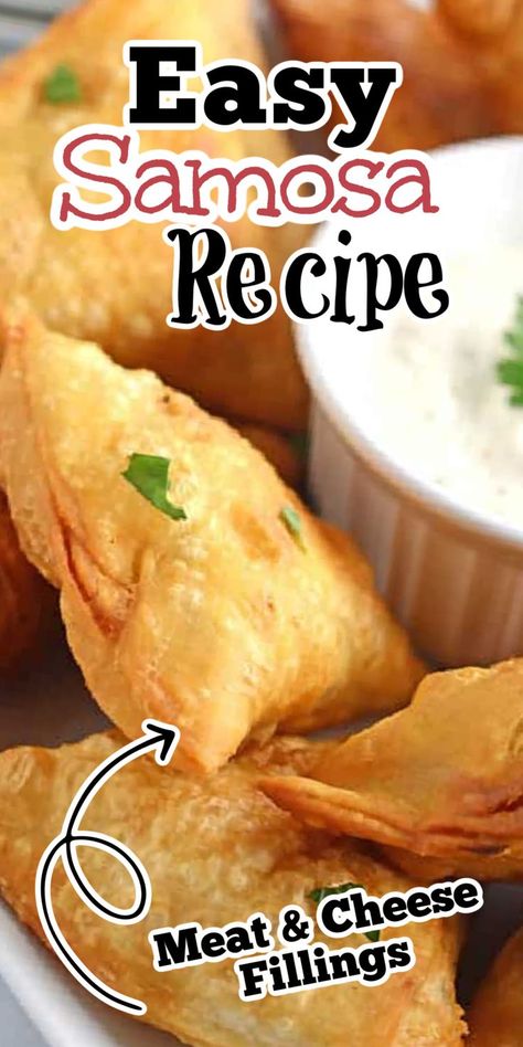 Beef Samosa Recipe, Meat Samosa, Chicken Samosa Recipes, Spicy Vegetables, Beef Samosa, Baked Samosa, Easy Samosa Recipes, Chicken And Cheese, Samosa Recipe