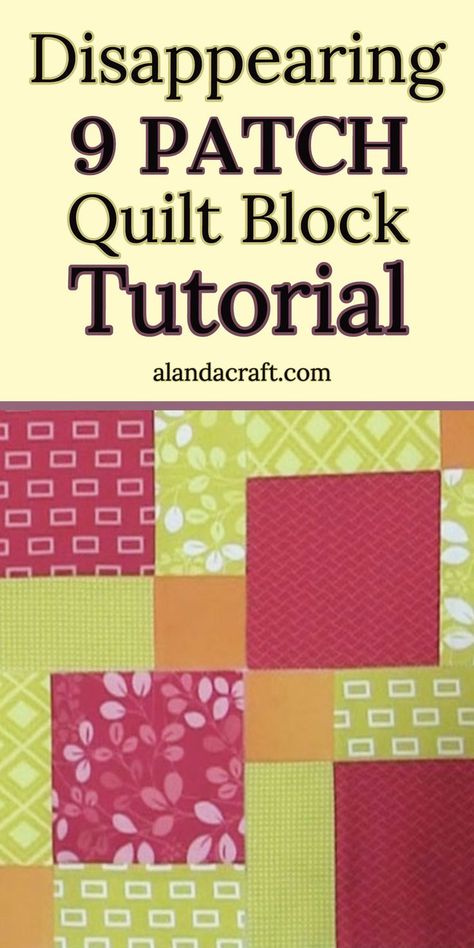 The Disappearing 9 Patch Quilt Block is an ever so easy quilt block pattern to make. Our free tutorial takes you step by step through the process. A simple quilt block to make. Easy 9 Patch Quilt Block, Quilt Pattern 5 Inch Squares, Easy Quilt Patterns Using 5 Inch Squares, Take 5 Quilt Pattern Free, Quilt Patterns Using 5 Inch Charm Packs, 5 Inch Square Quilt Patterns Free, Quilts Using 5 Inch Squares, Disappearing 9 Patch Quilt Pattern Free, 9 Inch Quilt Block Patterns Free