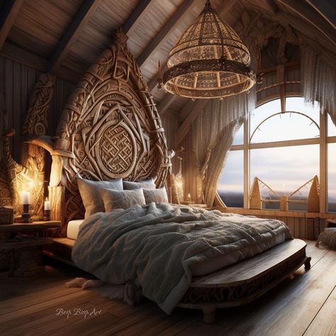 Avatar House, Fantasy House Interior, Game Architecture, Fantasy Buildings, Viking House, Dream Bedroom Inspiration, Zero Hour, Fantasy Bedroom, Cabin Inspiration