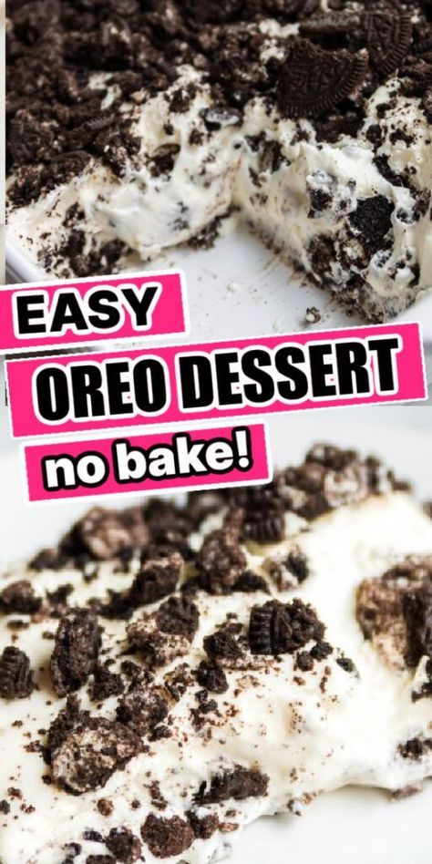 Easy Oreo Pudding Dessert, Dessert With Cool Whip, Oreo Pudding Dessert, Oreo Fluff Dessert, Oreo Cookie Dessert, Oreo Dessert Easy, No Bake Oreo Dessert, Easy Pudding, Whipped Cream Desserts