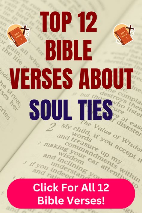 Check out our top 12 Bible verses about soul ties and learn more what does the Bible say about soul ties. Click For All 12 Bible verses! Quotes For Soul, Soul Tied, Bible Chapters, Bible Verses About Relationships, Top Bible Verses, Soul Ties, Bible Verses About Love, Broken Soul, Powerful Bible Verses