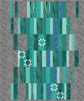 Shimmering Waterfalls Quilt Pattern by Barb Sackel of Rose Cottage Quilting Waterfall Quilt, Geometric Quilts, Interesting Quilts, Lemoyne Star, Green Quilts, Quilts Modern, Cottage Quilt, Geometric Quilt, Low Vision