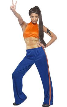 Sporty Spice Adult Costume                                                                                                                                                                                 Plus Spice Girls Fancy Dress, Sporty Spice Outfit, Sporty Spice Costume, Sporty Spice Girl, Spice Outfit, Spice Girls Outfits, Spice Girls Costumes, 90s Fancy Dress, Union Jack Dress