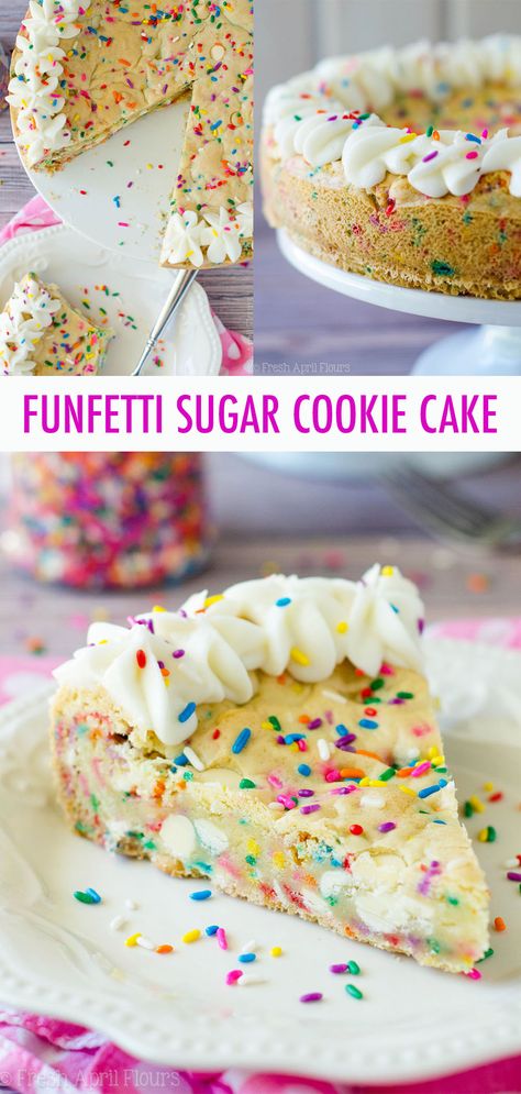 Giant Sugar Cookie, Funfetti Sprinkles, Sugar Cookie Cake Recipe, Sugar Cookie Cake, Valentines Recipes, Oatmeal Raisin Cookies Chewy, Sugar Cookie Cakes, Cookie Cakes, Cookie Cake Recipe