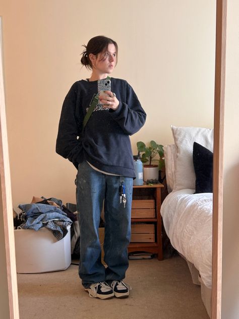 vintage adidas sweat, vintage carhartt jeans, uniqlo cross body, puma 180’s Carhartt Crossbody Bag Outfit, Brown Sweats Outfit, Carhartt Jeans Outfit, Adidas Sweats Outfit, Salomon Outfit, Carhartt Outfit, Adidas Samba Women, Crossbody Bag Outfit, Adidas Sweat