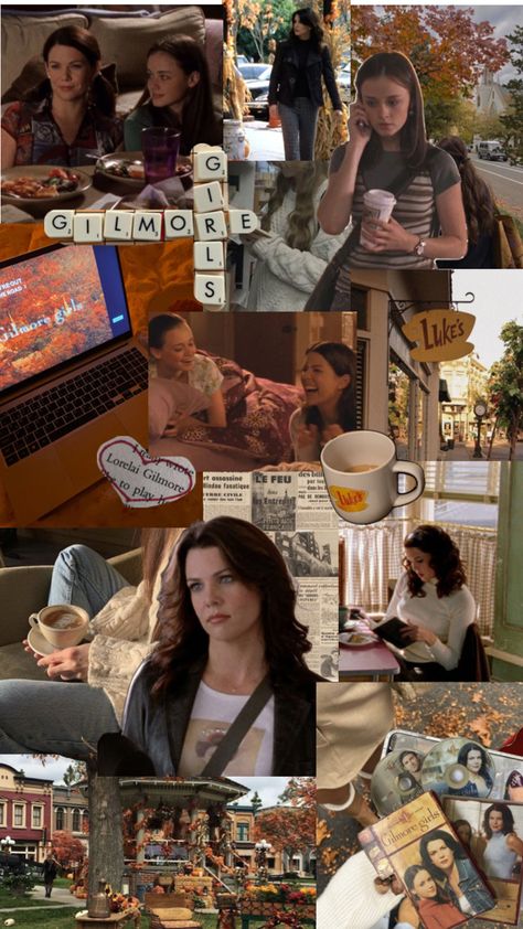 Aesthetic gilmore girl collage wallpaper Gilmore Girls Collage, Gilmore Girls Wallpaper, Luke And Lorelai, Girls Wallpaper, Gilmore Girl, Collage Wallpaper, Lorelai Gilmore, Phone Wallpaper Images, Girl Wallpaper