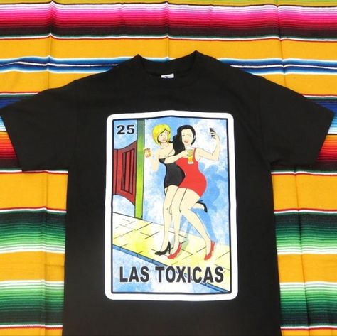 Size L Mexican Unisex Funny Cotton T-Shirt - Las Toxicas Loteria Shirts, Puebla Dress, New York Yankees Shirt, Mexican Loteria, Eagle Graphic Tee, Loteria Cards, 7 Months Pregnant, Hocus Pocus Shirt, Fiesta Dress