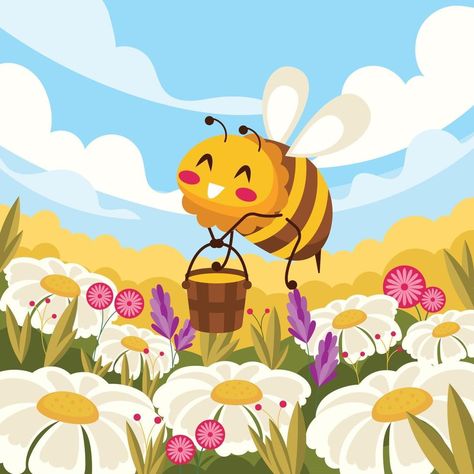 Flower Field Cartoon, Pollinating Flowers, Monsters Vs Aliens, Flower Cartoon, Serbia And Montenegro, Cartoon Flowers, Bee Pollen, East Germany, Cartoon Character Design