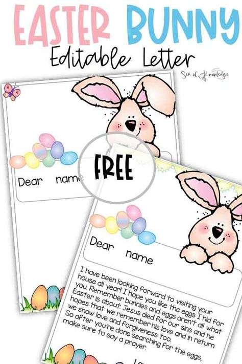 Easter Bunny Letter Template Word [Editable PDF] Easter Bunny Letter, Easter Scavenger Hunt, Letter Template Word, Letter Templates Free, Personalized Easter Bunny, Kids At Home, Love And Forgiveness, Say A Prayer, Letter To Parents