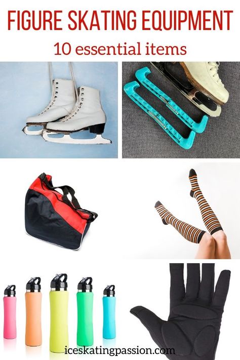 Starting ice skating? Wondering what figure skating equipment should be in your bag to be fully ready for your training? ice skating accessories Off Ice Figure Skating Workout, Figure Skating Training Outfits, Off Ice Workout Figure Skating, Ice Skating Training Outfit, Ice Skating Essentials, Figure Skating Needs, Figure Skating Essentials, What To Wear Ice Skating, Figure Skating Practice Outfits