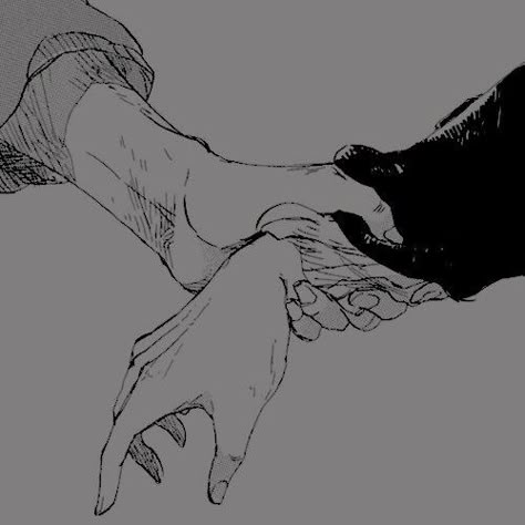 Hand Holding, Dark Anime, A Drawing, Art Drawings Sketches, Art Reference Poses, Dark Aesthetic, Dark Art, Aesthetic Art, Drawing Sketches