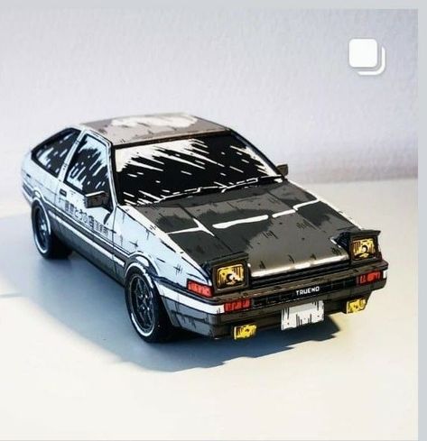 Ae86 Drawing, Ae 86, Initial D Car, Paper Model Car, Car Paint Jobs, Hot Wheels Garage, Cool Car Drawings, Custom Hot Wheels, Initial D