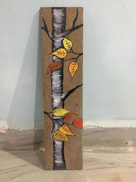 Wall Art With Wood Planks, Painting On Wood Planks Art, Waste Wood Craft Ideas, Porch Boards, Wood Plank Art, Easy Clay Sculptures, Plank Art, Garden Fence Art, Wood Art Diy