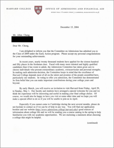 Here's the successful admissions letter I received applying Early Action to Harvard. With Harvard's acceptance rate of 5%, only the lucky few get to see this. Harvard Admissions Letter, Mit University Acceptance Letter, Harvard University Acceptance Letter, Yale Business School, Yale Acceptance Letter, Harvard Diploma, Harvard Letter, Harvard Motivation, Harvard Acceptance