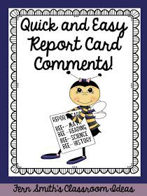 Fern Smith's Classroom Ideas Blog Hop You Oughta Know About a quick and easy way to knock out report card comments! Preschool Report Card Comments, Remarks For Report Card, Kindergarten Report Cards, Teacher Comments, Preschool Assessment, Report Comments, School Report Card, Teacher Info, You Oughta Know