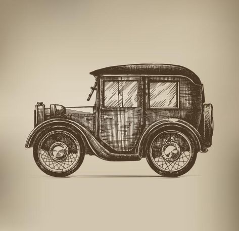 2023 Cars, Abstract Art Projects, Carros Vintage, Ancient Drawings, Pen Art Work, Cool Car Drawings, Vintage Drawing, Car Illustration, Car Sketch