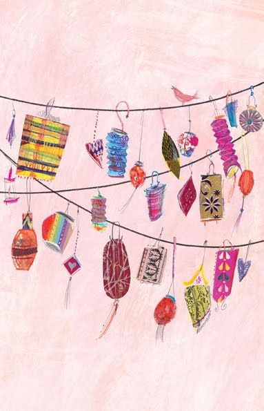 Lampions Laura Hughes, Journal Sketches, Lantern Illustration, Folk Illustration, Morocco Style, Japanese Lanterns, Lunar Year, Children's Illustration, Autumn Festival