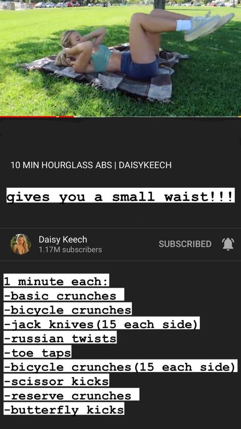 Daisy Keech Workout Plan, Daisy Keech Ab Workout, Daisy Keech Hourglass Workout, Daisy Keech Workout, Fighter Workout, Daisy Keech, Workout Labs, Summer Body Workout Plan, Small Waist Workout