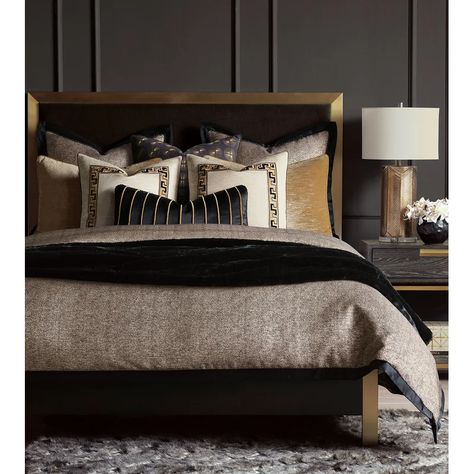 Eastern Accents Barclay Butera Polka Dots Cotton Blend Comforter | Perigold Black Gold Bedroom, Super King Duvet Covers, Contemporary Duvet Covers, Barclay Butera, Gold Bedroom, Eastern Accents, Comforter Bedding Sets, Reversible Duvet Covers, Bed Linens Luxury