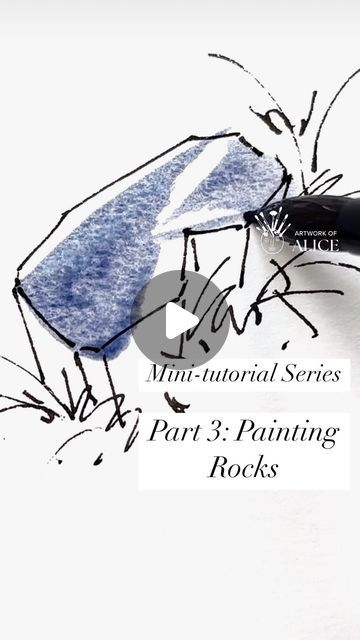 Alice Liu on Instagram: "Part 3 of Watercolor Sketch Rock Series of mini-tutorials being posted free to my Instagram. Here, we’re watercoloring our rocks drawn in the Part 1 exercise. (Later posts will cover trouble-shooting common drawing and painting problems with rocks, and also I’m considering tutorials on boulders, pebbles, cliffs and waterfalls… !😉👍🏼) Feedback greatly appreciated!  #watercolortutorials#watercolorlessons#watercolortechnique#watercolortechniques" Watercolor Rocks Tutorials, Alice Liu, We Rock, Watercolor Mixing, Watercolour Inspiration, Drawing And Painting, Watercolor Sketch, Watercolour Tutorials, River Rock