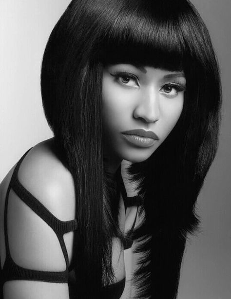 Nicki Minaj Nicki Minaj Portrait Reference, Threading Hair, Portrait Reference, Eyebrow Threading, Black And White Portrait, Celebrity Skin, Best Hair Salon, White Portrait, Cut Hair