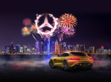 New Year Ads Advertising, Happy New Year Ads, Car New Year Creative Ads, New Year Ads Creative, New Year Advertising, New Year Ads, New Year Graphic Design, Creative Car Poster Design, Luxury Car Advertising Design