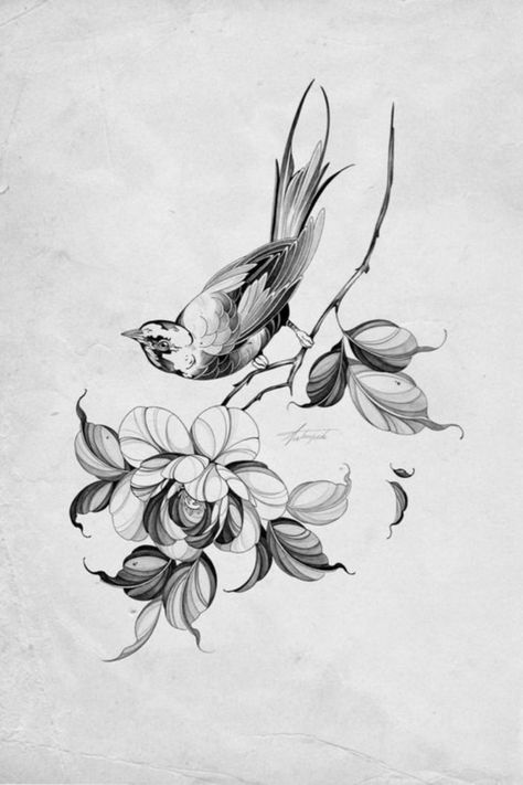 Bird Drawing Tattoo, Drawing Tattoo Design, Tattoo Stencil Designs, Magic Runes, Surreal Tattoo, Sigil Tattoo, Peony Art, Bird Drawing, Drawing Tattoo