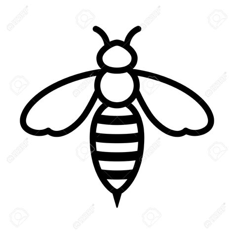 Honey Bee Or Wasp Line Art Icon For Apps And Websites Royalty Free Cliparts, Vectors, And Stock Illustration. Image 57038662. Bee Drawing Black And White, Bee Humor, Honey Bee Drawing, Dna Drawing, Insect Drawing, Icon For Apps, Football Badge, Bee Quilt, Bee Drawing