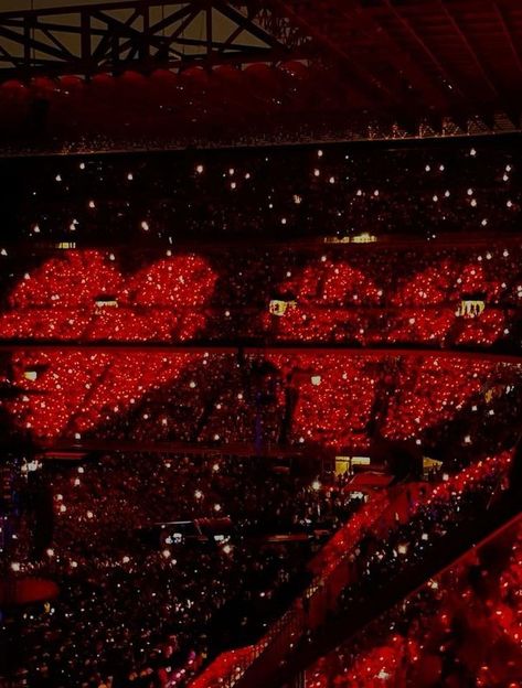 Red Singer Aesthetic, Red Tour Aesthetic, Red Rock Concert, Red Concert Aesthetic, Rock Concert Aesthetic, Red Concert, School Collage, Coldplay Concert, Rock Aesthetic