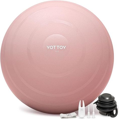 Amazon.com: YOTTOY Anti-Burst Exercise Ball for Working Out, Yoga Ball for Pregnancy,Extra Thick Workout Ball for Physical Therapy,Stability Ball for Ball Chair Fitness with Pump (Pink) : Sports & Outdoors Chair Fitness, Workout Ball, Pregnancy Care Package, Free Yoga Workouts, Birthing Ball, Swiss Ball, Full Body Workout At Home, Ball Chair, Exercise Ball