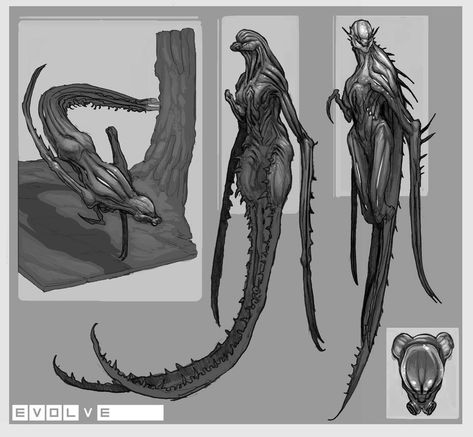 Stephen Oakley, Evolve Monster, Monster Artwork, Beast Creature, Cool Monsters, Alien Concept Art, Monster Concept Art, Creature Drawings, Alien Creatures