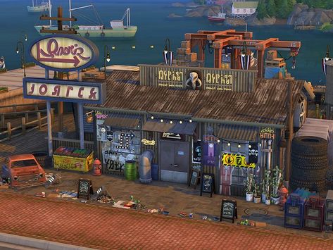 Sims 4 Junkyard, Sims 4 Lots Cc Download, Sims 4 Lots Community, No Cc Sims, Sims 4 Lots, Ts4 Builds, Punk House, Brindleton Bay, Sims 4 City Living