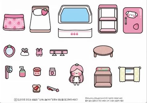 Sowony Playground, Tori Crafts, Squishy Book, Kawaii Printables, Cute Eyes Drawing, Doll Template, Hello Kitty Rooms, Strawberry Juice, Paper Doll House