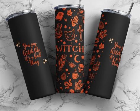 Funny Halloween Tumbler Wrap, Witch tumbler wrap, 20 oz Skinny Tumbler, Halloween Sublimat #sublimationdesigns #tumblerdesigns #vinyldesigns #sublimationideas #tumblerwraps #svg Halloween Cup Ideas, Sublimacion Ideas, Tumbler Halloween, Glitter Tumbler Cups, Halloween Cups, Halloween Tumbler, Halloween Sublimation, Cup Ideas, Tumbler Cups Diy