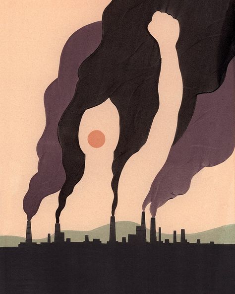 Closure. This picture is making a statement towards factories and pollution. Great use of figure/ground principle of Gestalt. Gestalt Theory, Gestalt Principles, Activist Art, Negative Space Art, Earth Day Posters, Banner Art, Art Spatial, Illustration Kunst, Poster Project