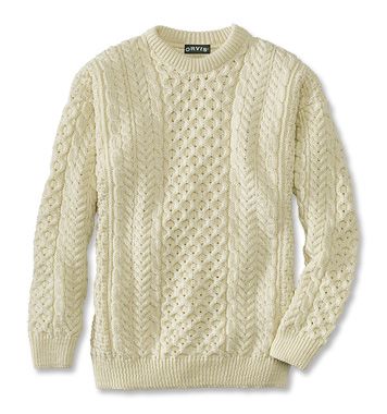 Orvis Irish Fisherman Sweater - pure wool - $129 Irish Style, Sweater Cotton, Men's Sweaters, Fisherman Sweater, Built To Last, Black Sheep, Sweater Sale, Ll Bean, L L Bean