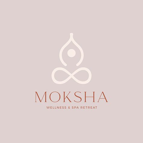 Moksha Wellness & Spa Retreat on Behance Alternative Medicine Logo, Fairy Haircut, Wellness Logo Design, Spa Logo Design, Massage Logo, Spa And Wellness, Woman Line Art, Yoga Studio Design, Spa Logo