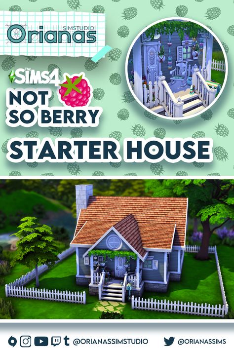 Not So Berry Mint House, Not So Berry Mint, Not So Berry Challenge, Mint House, Starter House, Sims 4 Challenges, Los Sims, Starter Home, Motion Video