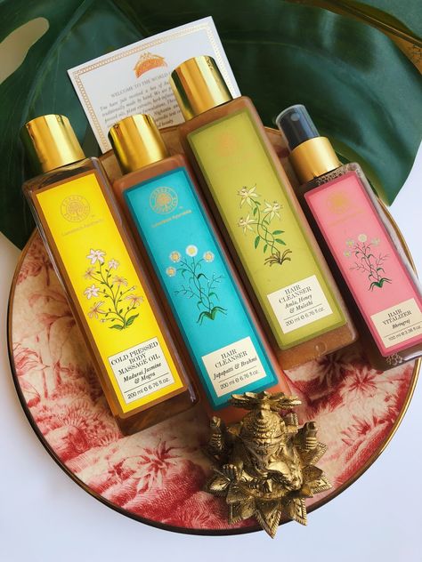 Forest Essentials Products, Forest Essentials Packaging, Indian Beauty Products, Ayurveda Packaging, Indian Cosmetics, Indian Perfume, Indian Hair Oil, Perfume Branding, Wedding Skincare