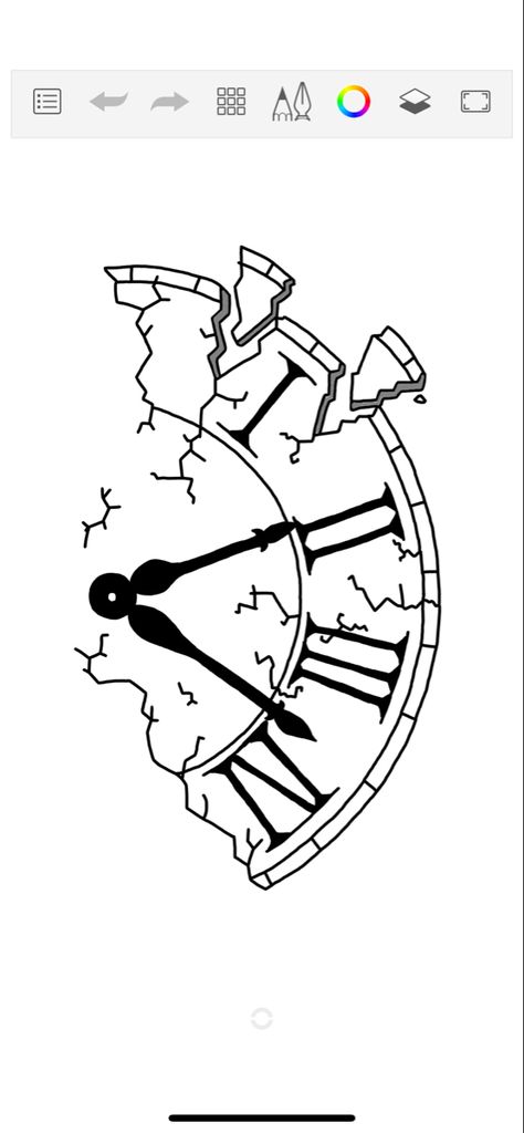 Time Illustration Clock Digital Art, Trippy Clock Drawing, Cool Clock Drawing, Shattered Clock Tattoo Design, Simple Clock Drawing, Clock Stencils Tattoo, Clock Sketch Drawing, Broken Clock Tat, Broken Clock Design