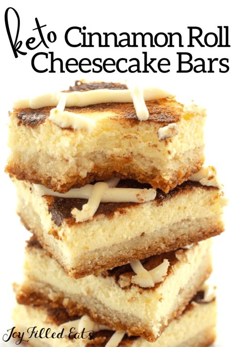 Cinnamon Roll Cheesecake Bars are my new favorite breakfast, afternoon snack, & dessert. They are rich & creamy with sweet cinnamon & cream cheese icing. I promise these will be the best keto cheesecake bars you've ever tasted! And they are only 3 net carbs each! Dessert is my favorite meal. And this sugar-free treat is one of my faves for any time of day. This easy recipe is low carb, keto, gluten free, grain free, sugar free, and Trim Healthy Mama friendly. Cinnamon Roll Cheesecake Bars, Keto Cheesecake Bars, Best Keto Cheesecake, Churro Cheesecake Bars, Thm Cookies, Keto Cinnamon Roll, Keto Cheesecakes, Roll Cheesecake, Cheesecake Keto